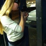 Leslie at the shooting range